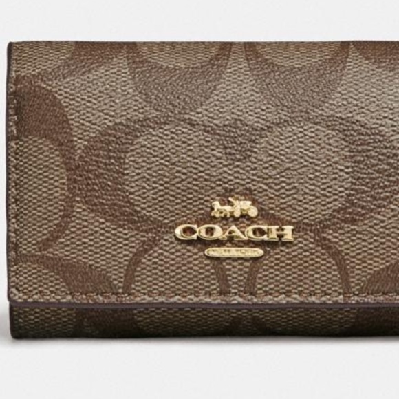 COACH Five Ring Key Case In Signature Canvas - Picture 16 of 16